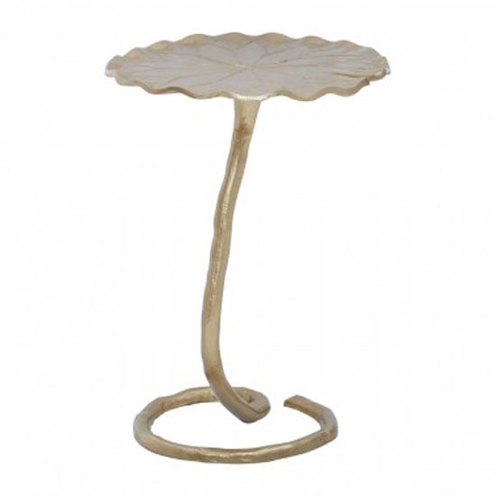 Inventive Round Metal Side Table In Gold