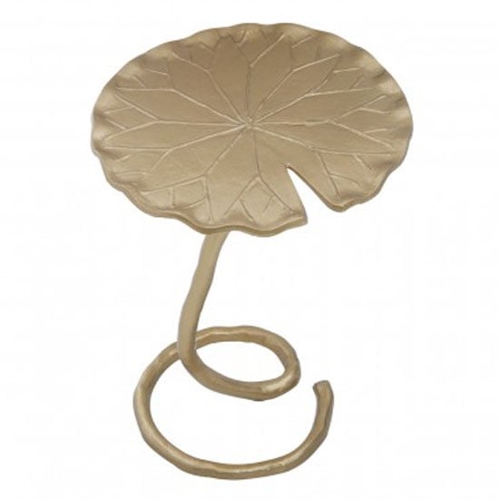 Inventive Round Metal Side Table In Gold
