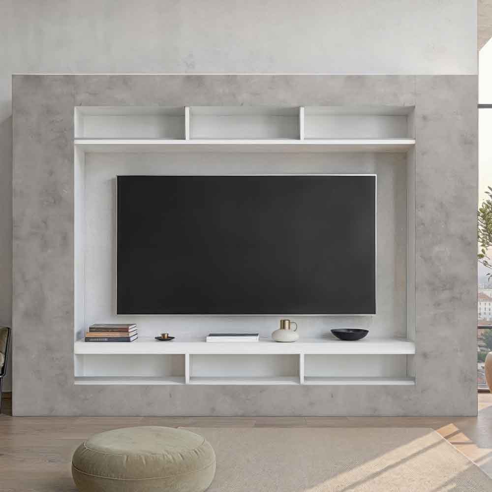 Inverness High Gloss Entertainment Unit In Cement