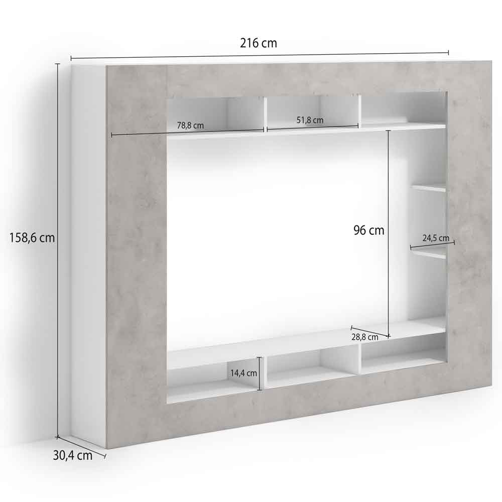 Inverness High Gloss Entertainment Unit In Cement