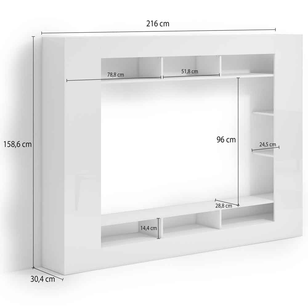 Inverness High Gloss Entertainment Unit In White