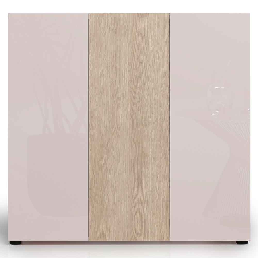 Inverness High Gloss Shoe Cabinet With 3 Doors In Cashmere