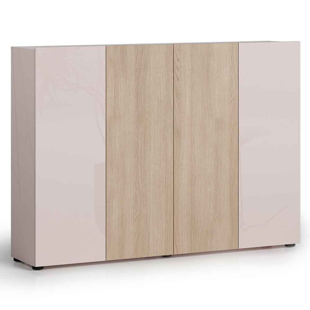 Inverness High Gloss Shoe Cabinet With 4 Doors In Cashmere
