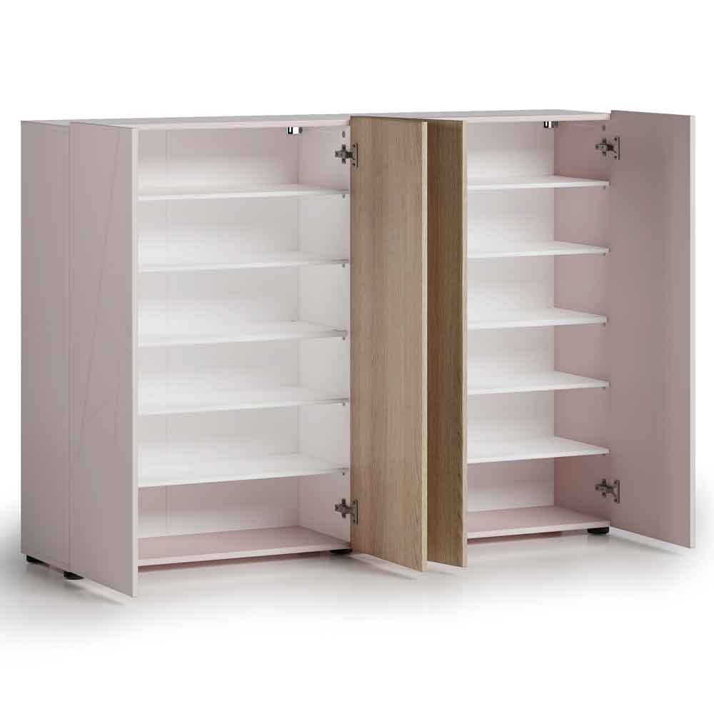 Inverness High Gloss Shoe Cabinet With 4 Doors In Cashmere