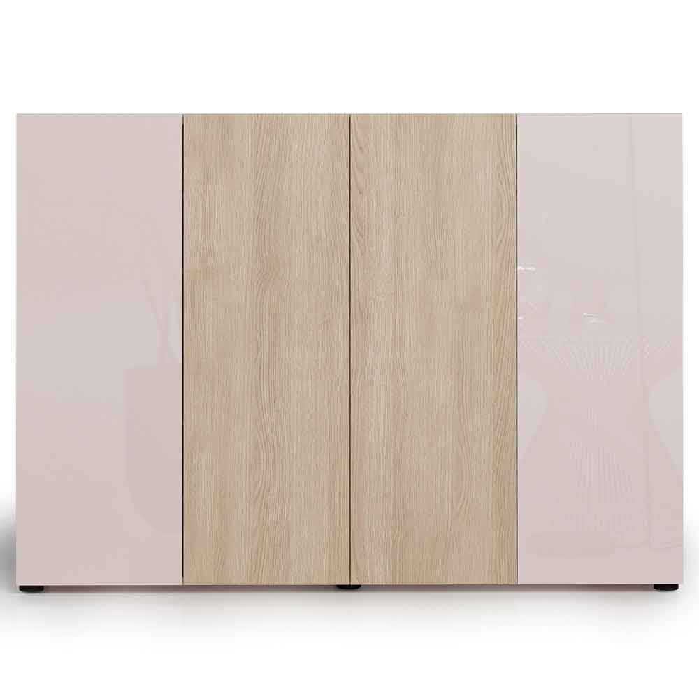 Inverness High Gloss Shoe Cabinet With 4 Doors In Cashmere