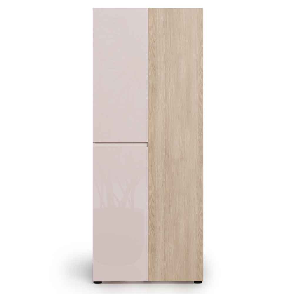 Inverness High Gloss Tall Shoe Cabinet With 3 Doors In Cashmere