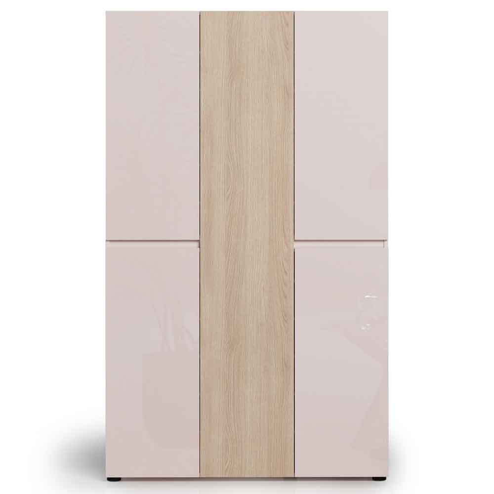 Inverness High Gloss Tall Shoe Cabinet With 5 Doors In Cashmere