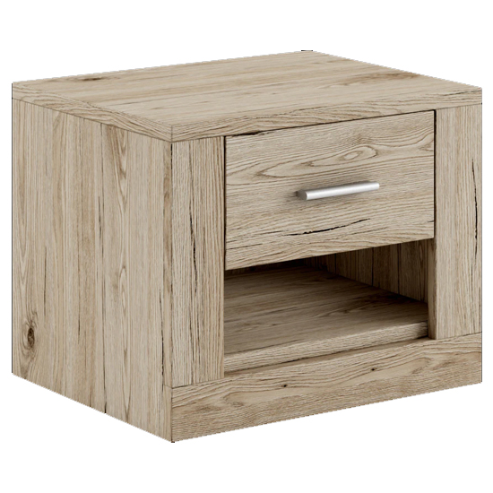 Ionia Wooden Bedside Cabinet With 1 Drawer In San Remo Oak