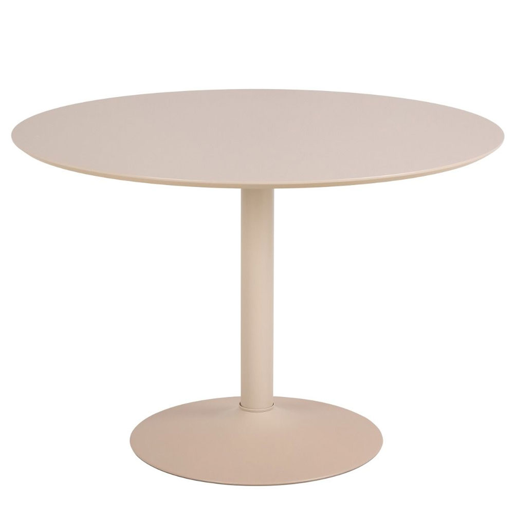 Ionia Beige Wooden Dining Table with 4 Owasso Fabric Beige Chairs