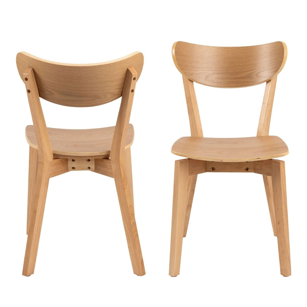 Ionia Beige Wooden Dining Table with 4 Riga Oak Chairs