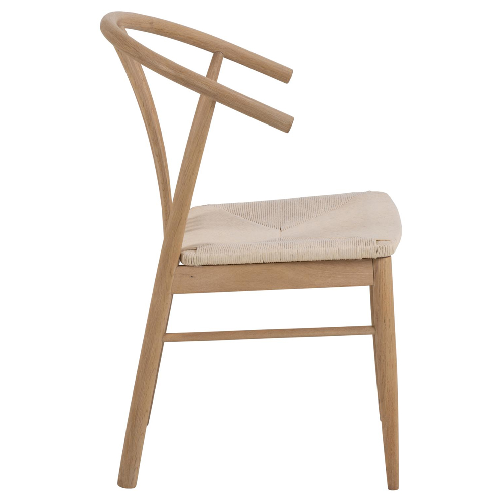 Ionia Off White Oak Rattan Dining Chairs In Pair