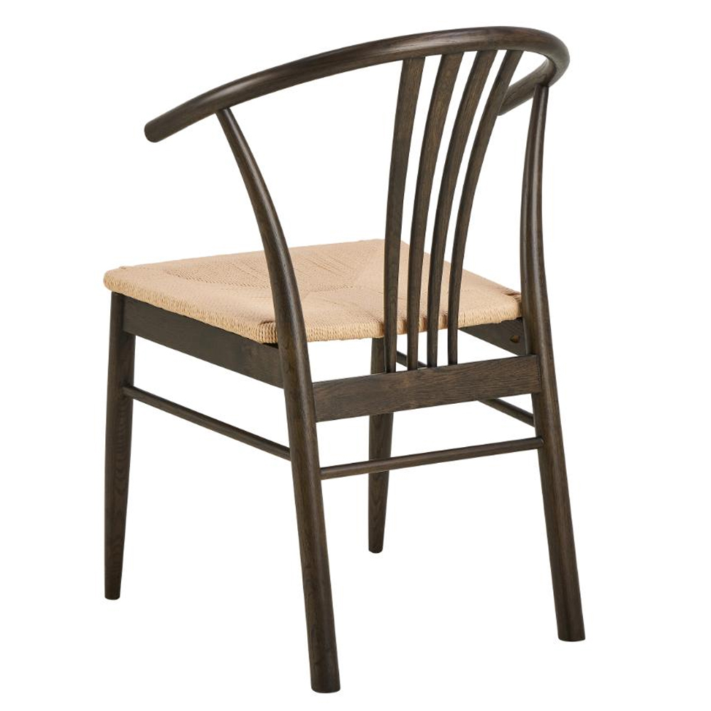 Ionia Off White Smoked Oak Rattan Dining Chairs In Pair