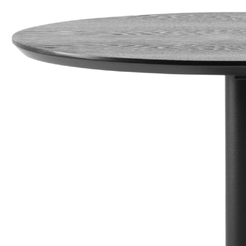 Ionia Wooden Bar Table Round In Black Ash