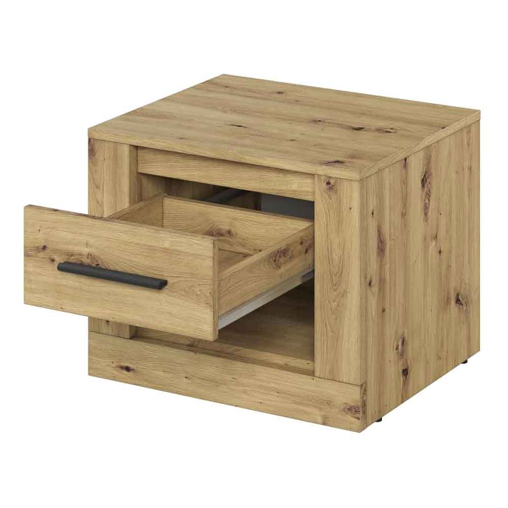 Ionia Wooden Bedside Cabinet With 1 Drawer In Artisan Oak