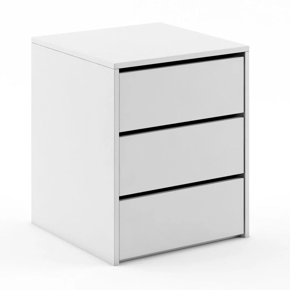 Ionia Wooden Chest of 3 Drawers In Matt White