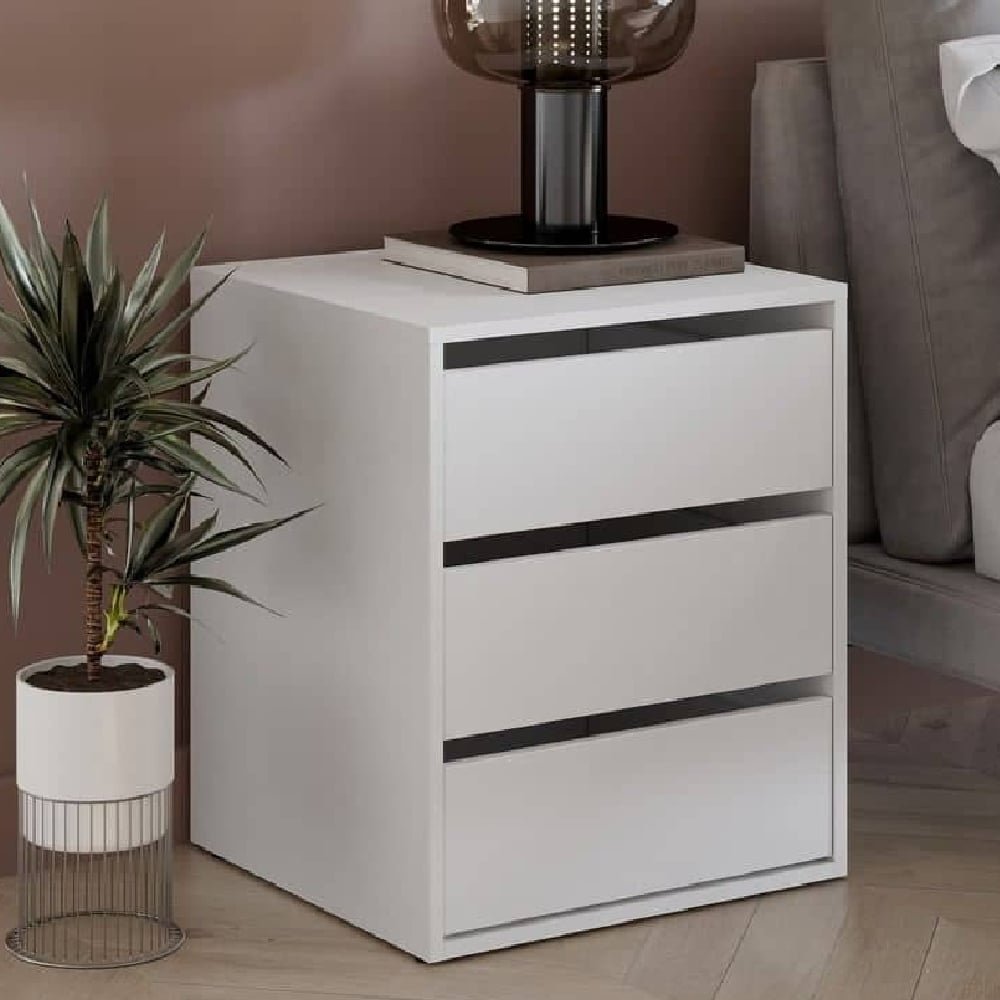 Read more about Ionia wooden chest of 3 drawers in matt white