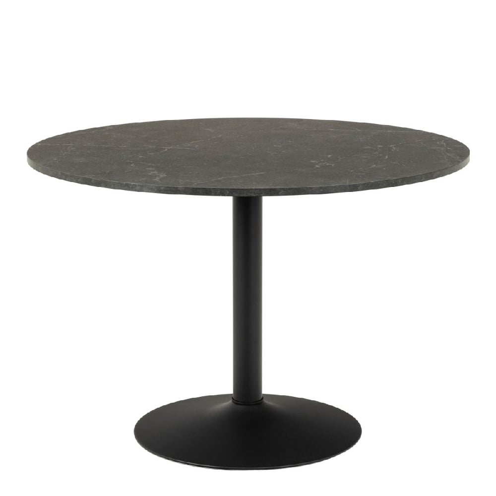 Read more about Ionia wooden dining table round in black marble print