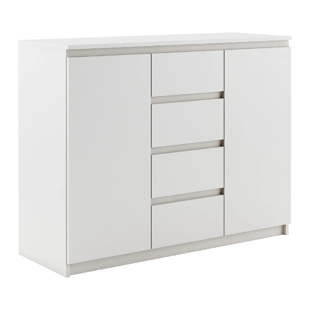 Ionia Wooden Sideboard With 2 Doors 4 Drawers In Matt White
