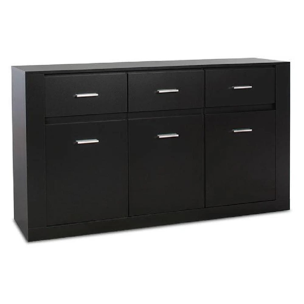 Read more about Ionia wooden sideboard with 3 doors 3 drawers in matt black