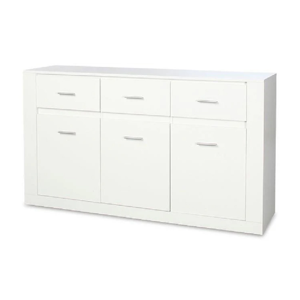 Ionia Wooden Sideboard With 3 Doors 3 Drawers In Matt White