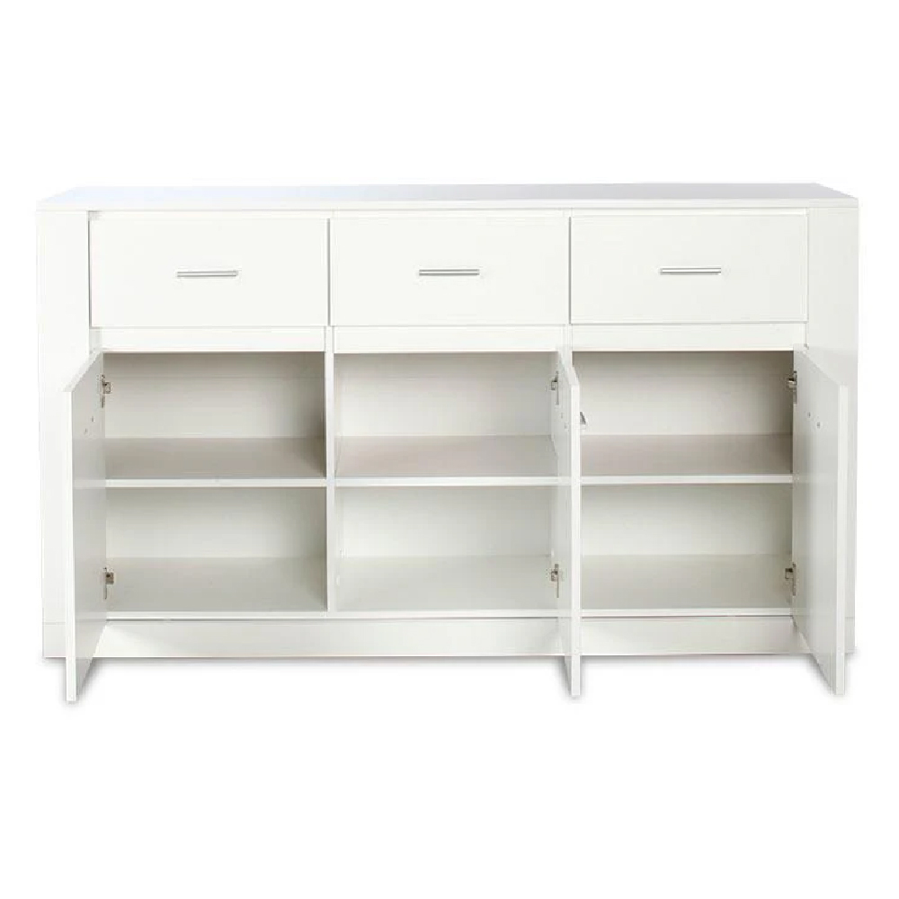 Ionia Wooden Sideboard With 3 Doors 3 Drawers In Matt White