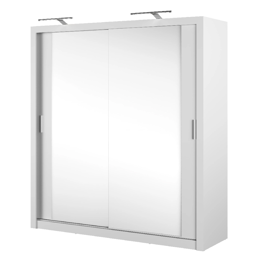 Ionia Wooden Wardrobe 200cm With 2 Sliding Doors In White