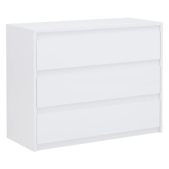 Product photograph of Iowa High Gloss Chest Of 3 Drawers In White from Furniture in Fashion