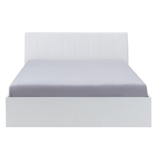 Iowa High Gloss Ottoman King Size Bed In White