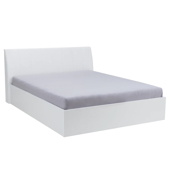 Iowa High Gloss Ottoman Super King Size Bed In White