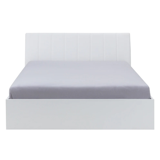 Iowa High Gloss Ottoman Super King Size Bed In White