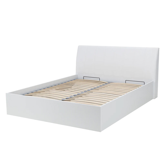Iowa High Gloss Ottoman Super King Size Bed In White