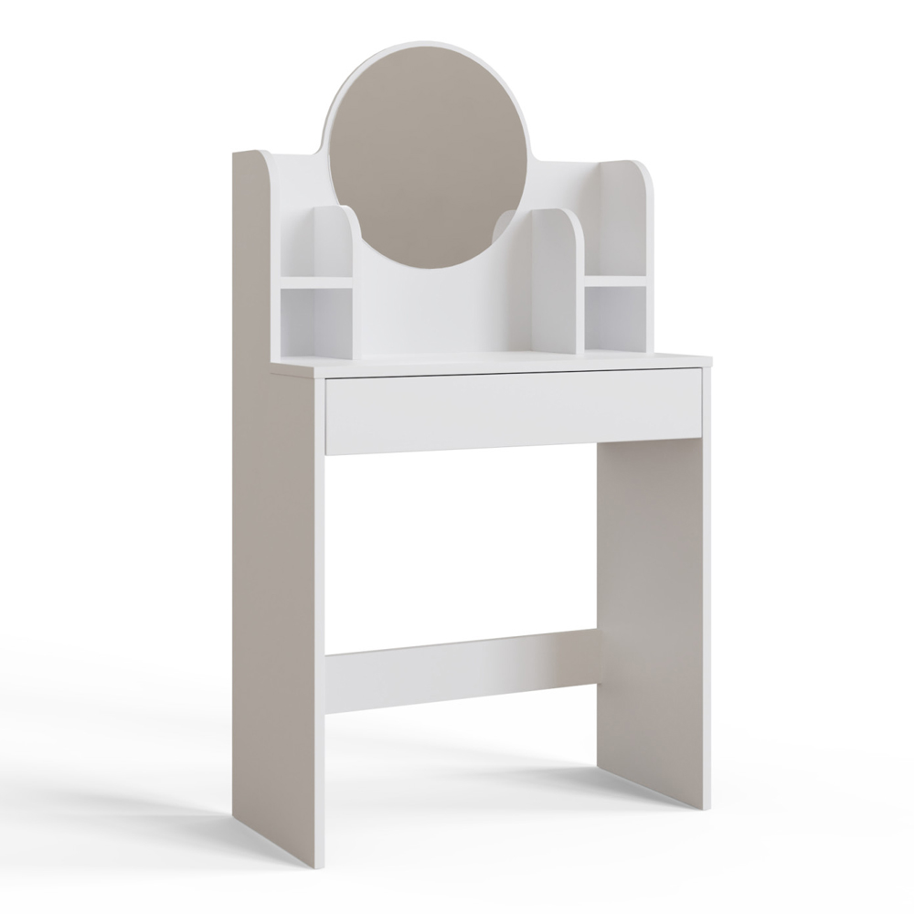 Iowa Wooden Dressing Table With Mirror In White