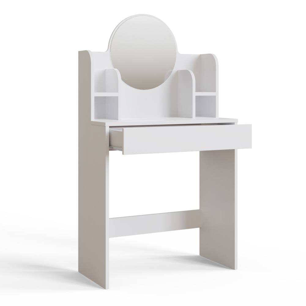 Iowa Wooden Dressing Table With Mirror In White
