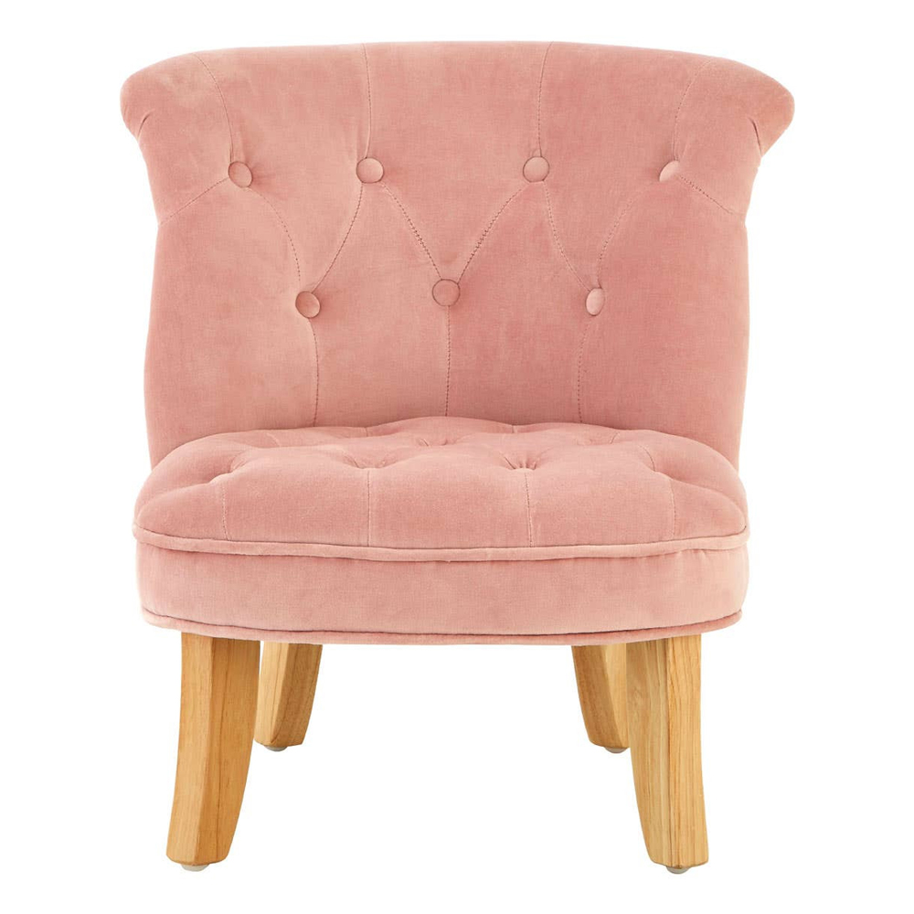 Iramel Velvet Kids Bedroom Chairs in Pink