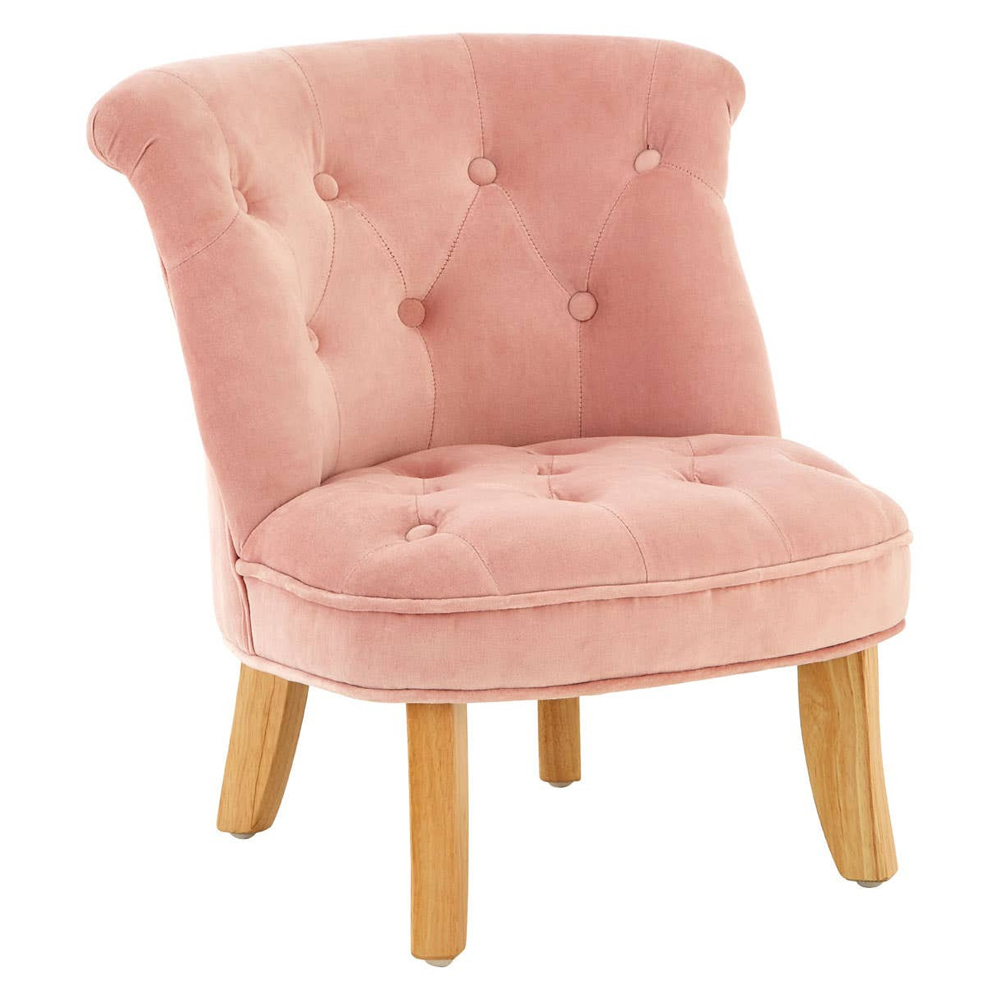 Iramel Velvet Kids Bedroom Chairs in Pink