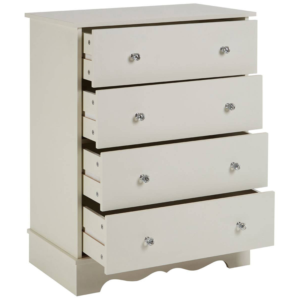 Iramel Wooden Kids Chest Of 4 Drawers in Ivory