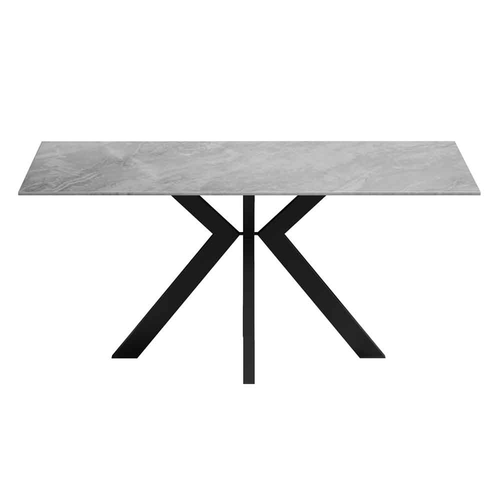 Iramix Ceramic Dining Table in Grey Gloss