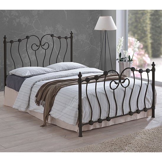 Read more about Irela metal small double bed in black