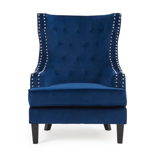 Irina Velvet Accent Chair In Blue With Black Legs_2