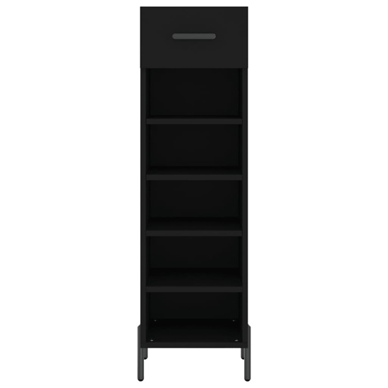 Iris Wooden Shoe Storage Cabinet With 1 Drawer In Black