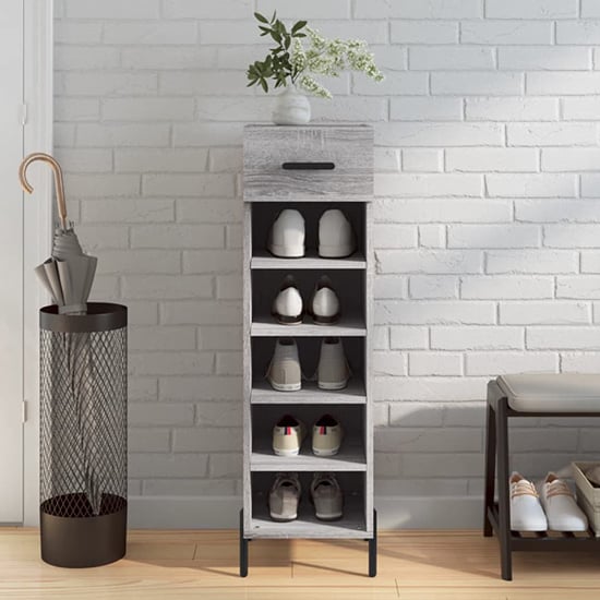 Read more about Iris wooden shoe storage cabinet 1 drawer in grey sonoma oak