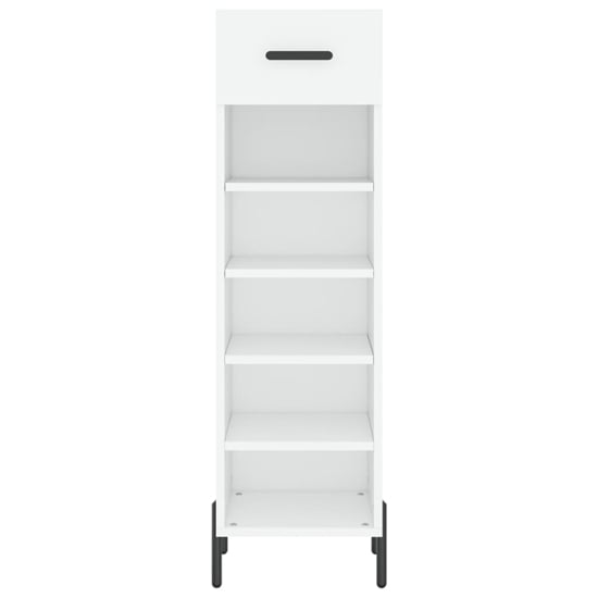 Iris Wooden Shoe Storage Cabinet With 1 Drawer In White