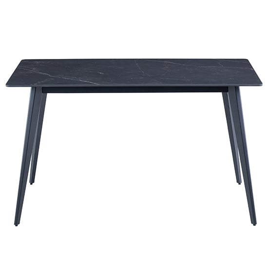 Iris Sintered Stone Dining Table Small In Mooney Black