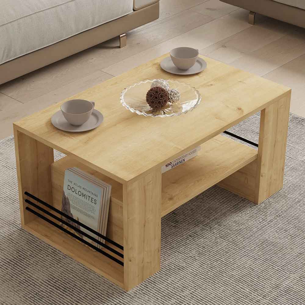 Iris Wooden Coffee Table in Sapphire