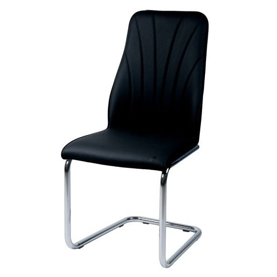 Irma Dining Chairs In Black Faux Leather In A Pair_3