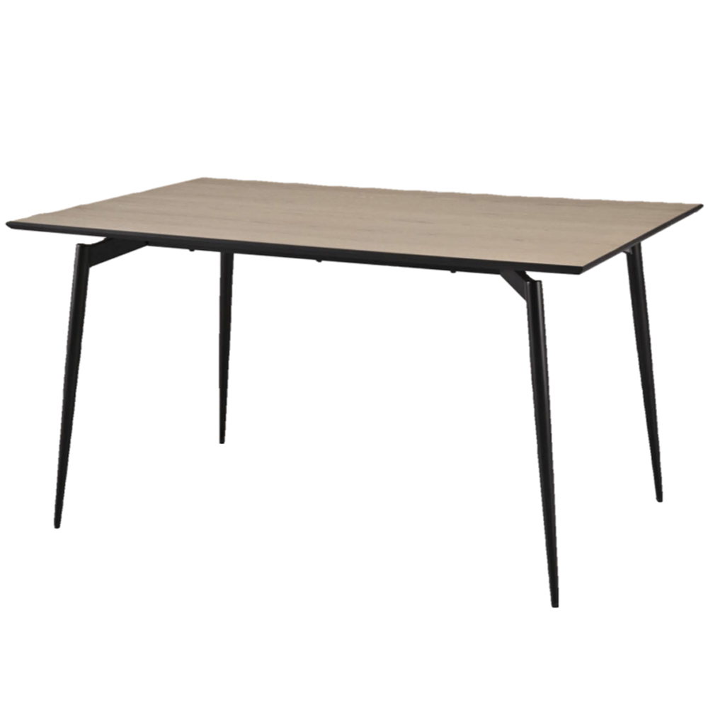 Irmo 140cm Wooden Dining Table With Black Legs - Dune Oak