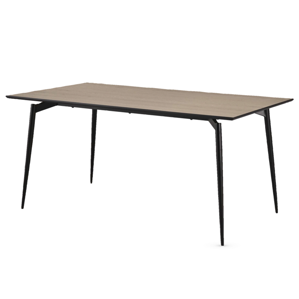 Irmo 160cm Wooden Dining Table With Black Legs - Dune Oak
