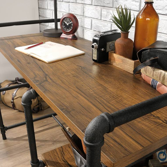 Iron Foundry Wooden Laptop Desk In Checked Oak_3