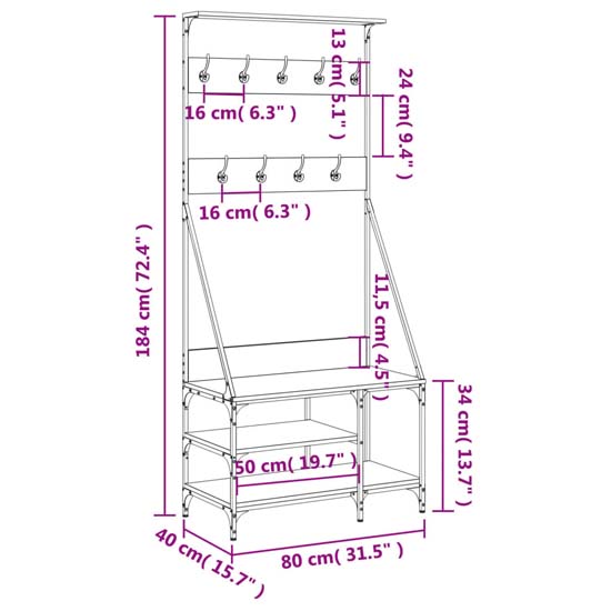 Ironton Wooden Clothes Rack With Shoe Storage In Brown Oak