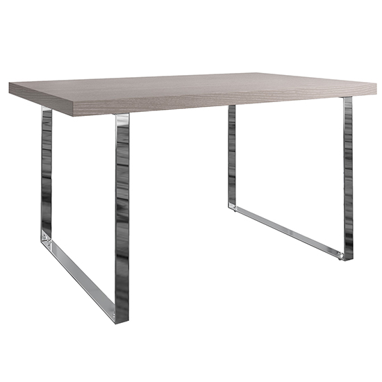 Irvane Wooden 140cm Dining Table In Grey Oak